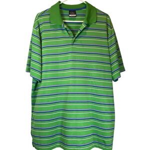 Nike Golf Tour Performance Dri-Fit Polo Shirt Men's XL Lime Green Striped Swoosh